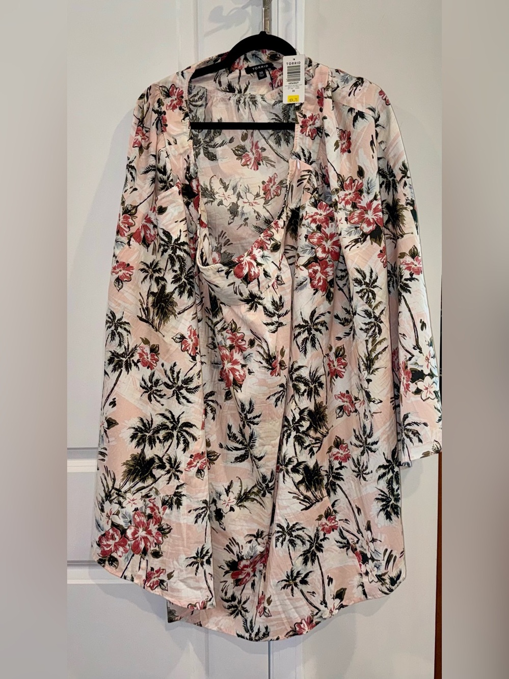 Torrid Floral Palm-Print Women’s Skirt - Light Pink